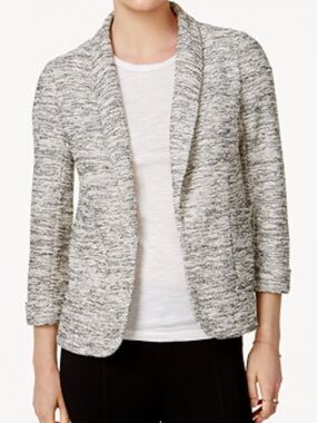 NEW Susy Shier Textured Gray Blazer Size Médium